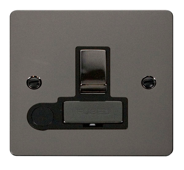 Scolmore FPBN551BK Define Black Nickel Flat Plate Ingot 13a Switched Spur+f/o  Scolmore - Sparks Warehouse
