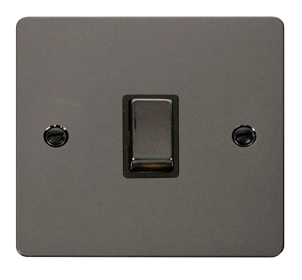 Scolmore FPBN722BK Define Black Nickel Flat Plate Ingot 20a 1gang Dp Sw W/o F/o  Scolmore - Sparks Warehouse