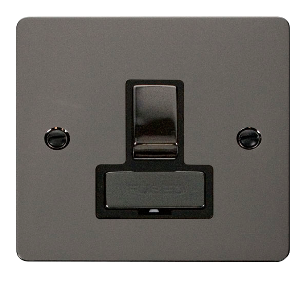 Scolmore FPBN751BK Define Black Nickel Flat Plate Ingot 13a Switch Spur W/o F/o  Scolmore - Sparks Warehouse