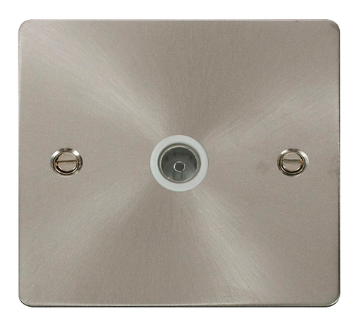 Scolmore FPBS065WH Define Brushed Stainless Flat Plate Single Coaxial Socket  Scolmore - Sparks Warehouse