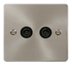 Scolmore FPBS066BK - Twin Coaxial Socket Outlet - Black Deco Scolmore - Sparks Warehouse