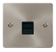 Scolmore FPBS125BK - Brushed Steel 1G Slave Telephone Socket - Black Insert Define Scolmore - Sparks Warehouse