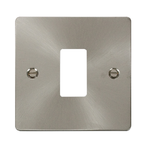 Scolmore FPBS20401 - 1 Gang GridPro® Frontplate - Brushed Stainless GridPro Scolmore - Sparks Warehouse