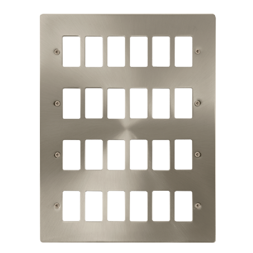 Scolmore FPBS20524 - 24 Gang GridPro® Frontplate - Brushed Stainless GridPro Scolmore - Sparks Warehouse