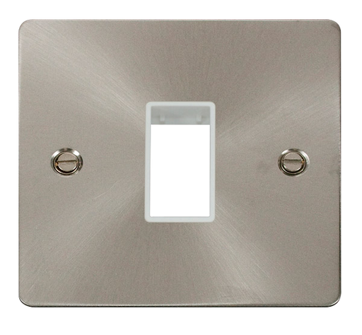 Scolmore FPSS401WH - Flat Plate Ingot 10A 1G Single Switch Plate 1 Aperture Define Scolmore - Sparks Warehouse