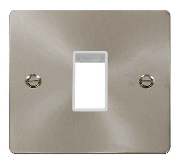Scolmore FPSS401WH - Flat Plate Ingot 10A 1G Single Switch Plate 1 Aperture Define Scolmore - Sparks Warehouse