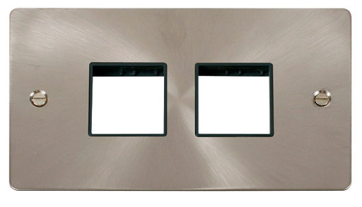 Scolmore FPBS404BK Minigrid 1-6 Gang Plates 2g Plate(2+2)sw Aper  Scolmore - Sparks Warehouse