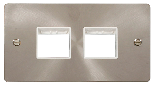 Scolmore FPBS404WH Minigrid 1-6 Gang Plates 2g Plate(2+2)sw Aper  Scolmore - Sparks Warehouse