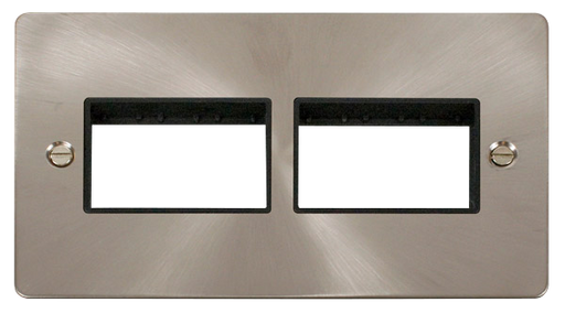 Scolmore FPBS406BK Minigrid 1-6 Gang Plates 2g Plate(3+3)sw Aper  Scolmore - Sparks Warehouse