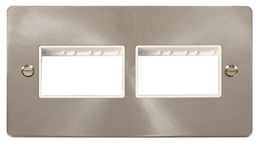 Scolmore FPBS406WH Minigrid 1-6 Gang Plates 2g Plate(3+3)sw Aper  Scolmore - Sparks Warehouse