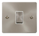 Scolmore FPBS411WH - 1 Gang Brushed Steel 10AX 2 Way Ingot Switch - White Insert Define Scolmore - Sparks Warehouse