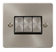 Scolmore FPBS413BK 3 Gang Brushed Steel 2 Way Ingot Light Switch - Black Inserts Define Scolmore - Sparks Warehouse