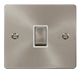 Scolmore FPBS722WH Define Brushed Stainless Flat Plate Ingot 20a 1gang Dp Sw W/o F/o  Scolmore - Sparks Warehouse