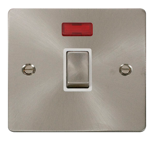 Scolmore FPBS723WH Define Brushed Stainless Flat Plate Ingot 20a 1g Dp Sw W/o F/o+ne  Scolmore - Sparks Warehouse