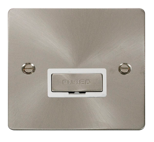 Scolmore FPBS750WH Define Brushed Stainless Flat Plate Ingot 13a Spur W/o  F/o  Scolmore - Sparks Warehouse