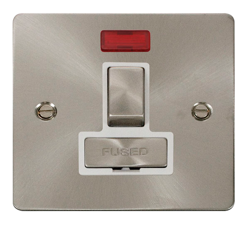 Scolmore FPBS752WH Define Brushed Stainless Flat Plate Ingot 13a Sw Spur W/o F/o+neo  Scolmore - Sparks Warehouse