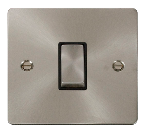 Scolmore FPBSBK-SMART1 - 1G Plate 1 Aperture Supplied With 1 x 10AX 2 Way Ingot Retractive Switch Module - Black Define Scolmore - Sparks Warehouse