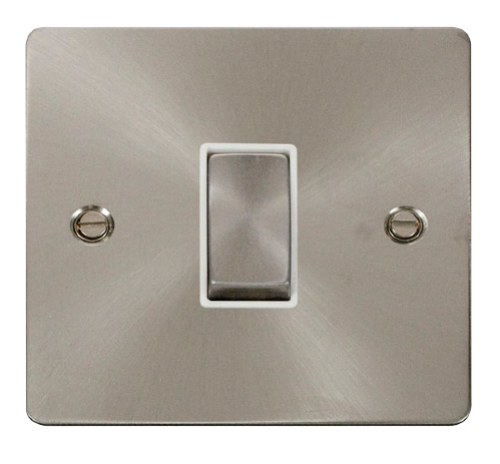 Scolmore FPBSWH-SMART1 - 1G Plate 1 Aperture Supplied With 1 x 10AX 2 Way Ingot Retractive Switch Module - White Define Scolmore - Sparks Warehouse
