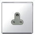 BG FPC29G Screwless Flat Plate Polished Chrome 5A Unswitched Round Pin Socket - Grey Insert - BG - sparks-warehouse