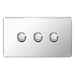 BG FPC83P Screwless Flat Plate Polished Chrome 400W 3G 2 Way Push Dimmer - BG - sparks-warehouse
