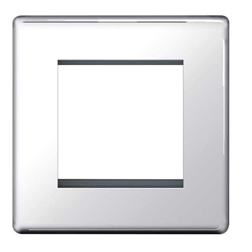 BG FPCEMS2 Screwless Flat Plate Polished Chrome Front Plate 2 Module (50 X 50) - BG - sparks-warehouse