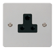 Scolmore FPCH038BK Define Polished Chrome Flat Plate 5a Round Pin Socket Outlet  Scolmore - Sparks Warehouse
