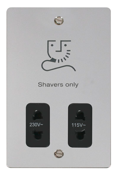 Scolmore FPCH100BK Define Polished Chrome Dual Volt.shaver Skt  Scolmore - Sparks Warehouse