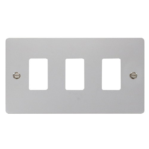 Scolmore FPCH20403 - 3 Gang GridPro® Frontplate - Polished Chrome GridPro Scolmore - Sparks Warehouse