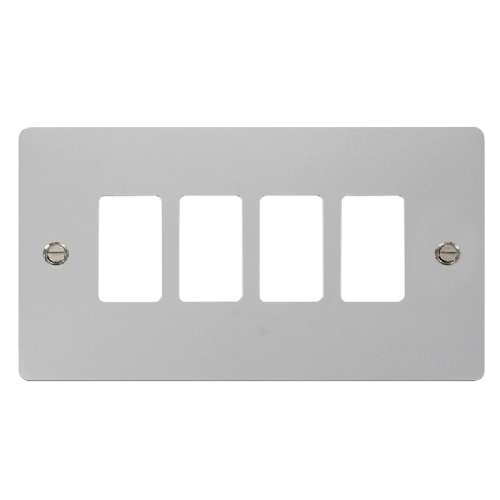 Scolmore FPCH20404 - 4 Gang GridPro® Frontplate - Polished Chrome GridPro Scolmore - Sparks Warehouse