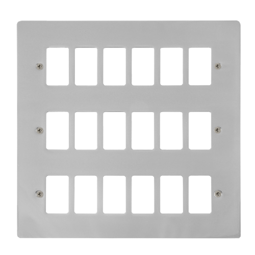 Scolmore FPCH20518 - 18 Gang GridPro® Frontplate - Polished Chrome GridPro Scolmore - Sparks Warehouse