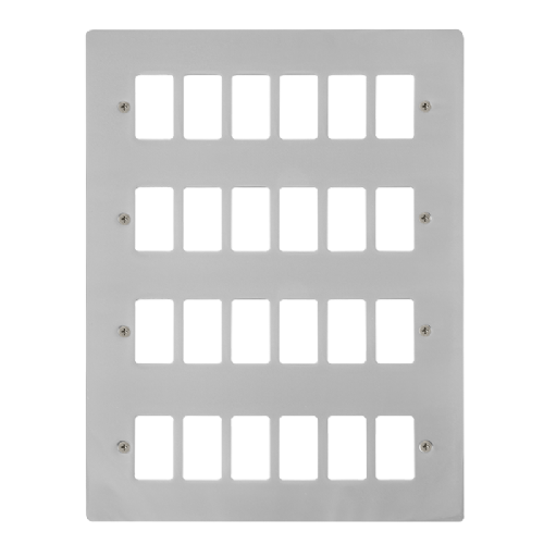 Scolmore FPCH20524 - 24 Gang GridPro® Frontplate - Polished Chrome GridPro Scolmore - Sparks Warehouse