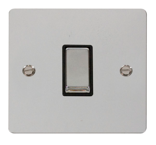 Scolmore FPCHBK-SMART1 - 1G Plate 1 Aperture Supplied With 1 x 10AX 2 Way Ingot Retractive Switch Module - Black Define Scolmore - Sparks Warehouse