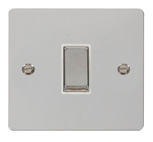 Scolmore FPCHWH-SMART1 - 1G Plate 1 Aperture Supplied With 1 x 10AX 2 Way Ingot Retractive Switch Module - White Define Scolmore - Sparks Warehouse