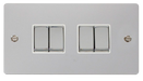 Scolmore FPCHWH-SMART4 - 2G Plate 2 x 2 Apertures Supplied With 4 x 10AX 2 Way Ingot Retractive Switch Modules - White Define Scolmore - Sparks Warehouse