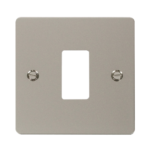 Scolmore FPPN20401 - 1 Gang GridPro® Frontplate - Pearl Nickel GridPro Scolmore - Sparks Warehouse