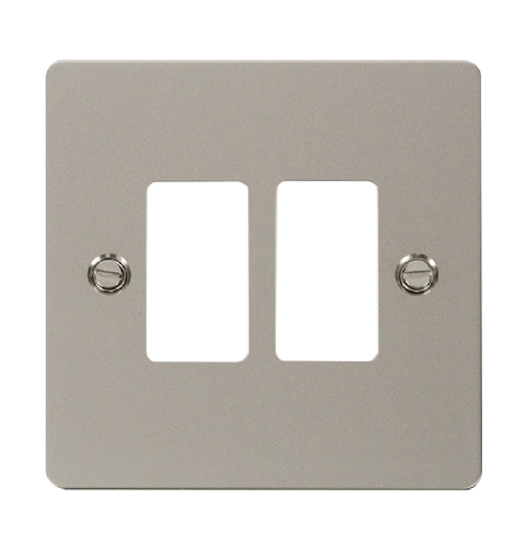 Scolmore FPPN20402 - 2 Gang GridPro® Frontplate - Pearl Nickel GridPro Scolmore - Sparks Warehouse