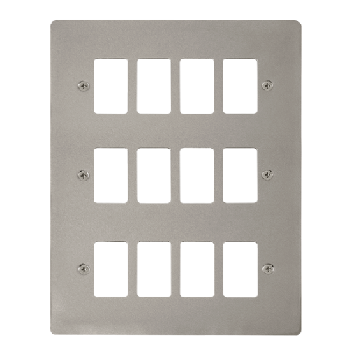 Scolmore FPPN20512 - 12 Gang GridPro® Frontplate - Pearl Nickel GridPro Scolmore - Sparks Warehouse