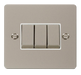 Scolmore FPPN413WH Define Pearl Nickel Flat Plate Ingot 10a 3gang 2way Switch  Scolmore - Sparks Warehouse