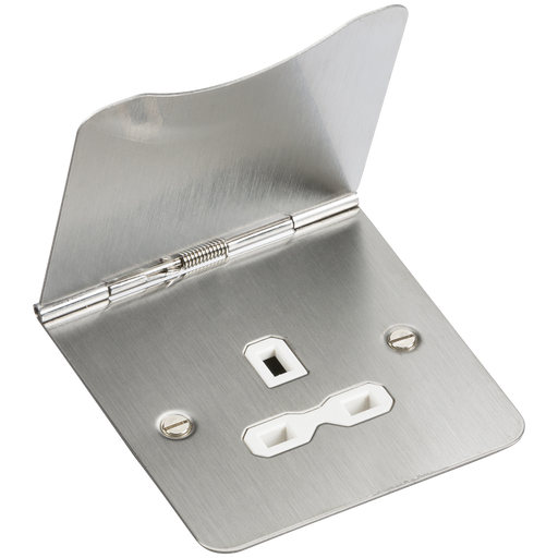 Knightsbridge FPR7UBCW 13A 1G Unswitched Floor Socket - Brushed Chrome Floor Socket Knightsbridge - Sparks Warehouse