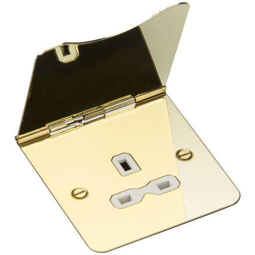 Knightsbridge FPR7UPBW 13A 1G Unswitched Floor Socket - Polished Brass Floor Socket Knightsbridge - Sparks Warehouse