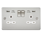 Knightsbridge FPR9224BCW Flat Plate 13A 2G Socket With Dual USB CHARGER Socket - With USB Knightsbridge - Sparks Warehouse