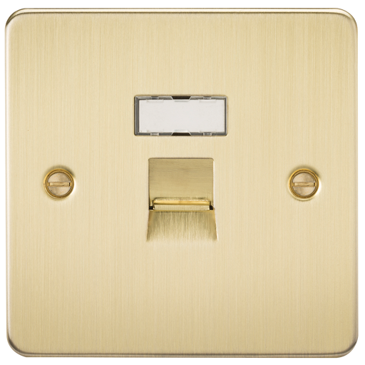 Knightsbridge FPRJ45BB Flat Plate RJ45 NETWORK Outlet - Brushed Brass Data Socket Knightsbridge - Sparks Warehouse