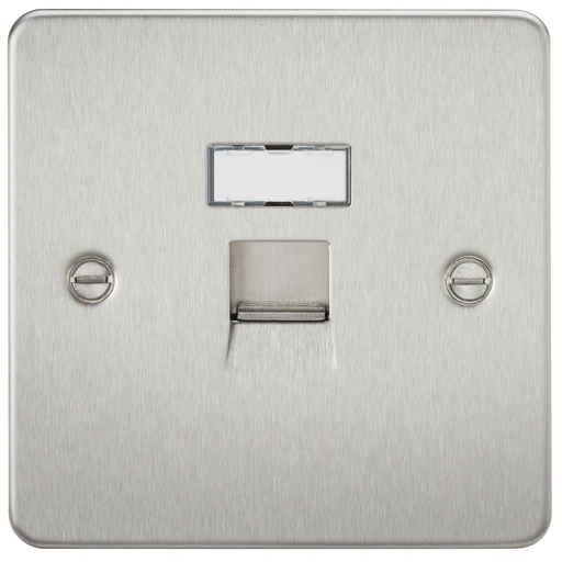 Knightsbridge FPRJ45BC Flat Plate RJ45 NETWORK Outlet - Brushed Chrome Data Socket Knightsbridge - Sparks Warehouse