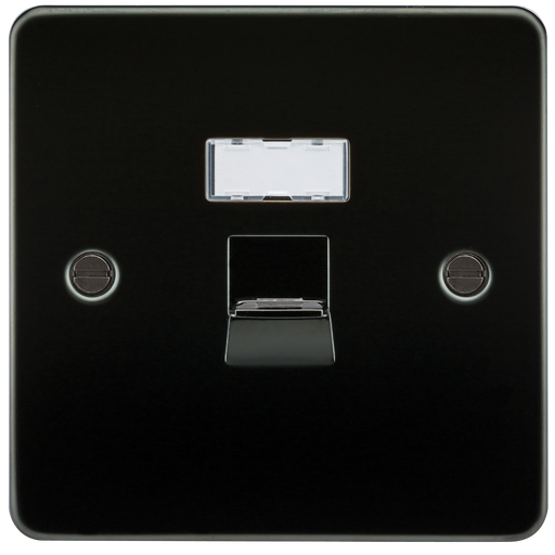 Knightsbridge FPRJ45GM Flat Plate RJ45 NETWORK Outlet - Gunmetal Data Socket Knightsbridge - Sparks Warehouse