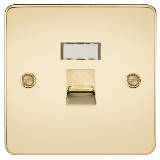 Knightsbridge FPRJ45PB Flat Plate RJ45 NETWORK Outlet - Polished Brass Data Socket Knightsbridge - Sparks Warehouse