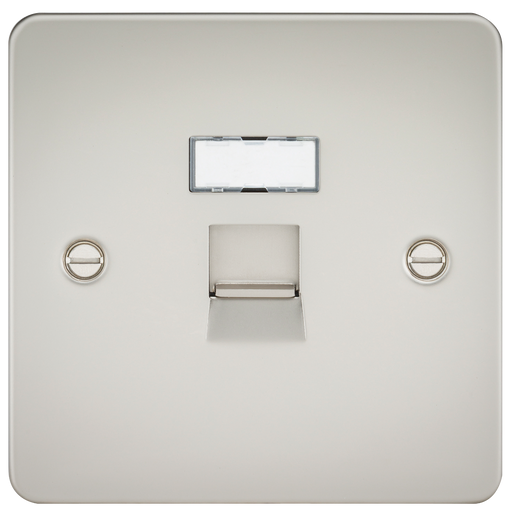 Knightsbridge FPRJ45PL Flat Plate RJ45 NETWORK Outlet - Pearl Data Socket Knightsbridge - Sparks Warehouse