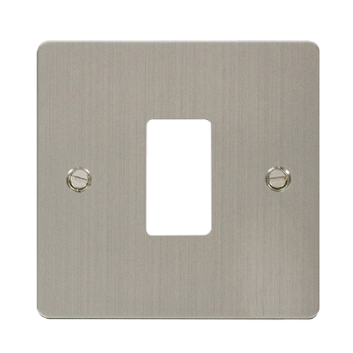 Scolmore FPSS20401 - 1 Gang GridPro® Frontplate - Stainless Steel GridPro Scolmore - Sparks Warehouse