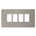 Scolmore FPSS20404 - 4 Gang GridPro® Frontplate - Stainless Steel GridPro Scolmore - Sparks Warehouse