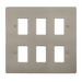 Scolmore FPSS20506 - 6 Gang GridPro® Frontplate - Stainless Steel GridPro Scolmore - Sparks Warehouse