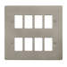 Scolmore FPSS20508 - 8 Gang GridPro® Frontplate - Stainless Steel GridPro Scolmore - Sparks Warehouse